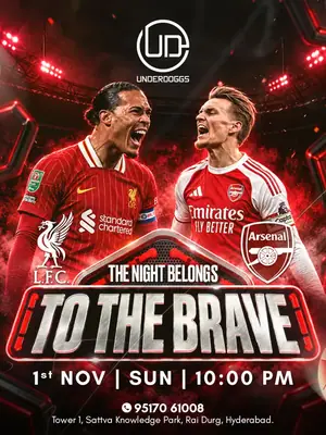 Screening of Liverpool vs Arsenal at Underdoggs Hyderabad poster