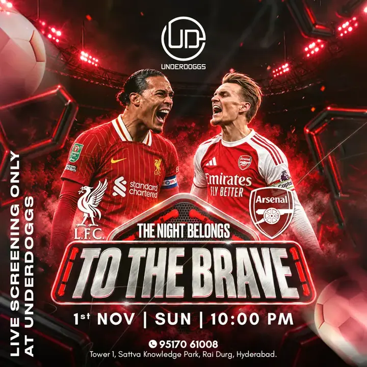 Screening of Liverpool vs Arsenal at Underdoggs Hyderabad poster